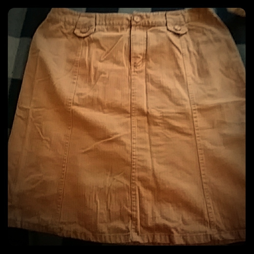 High-waisted Mini tan skirt